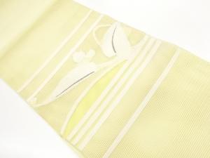 絽横段に草葉模様織出し名古屋帯